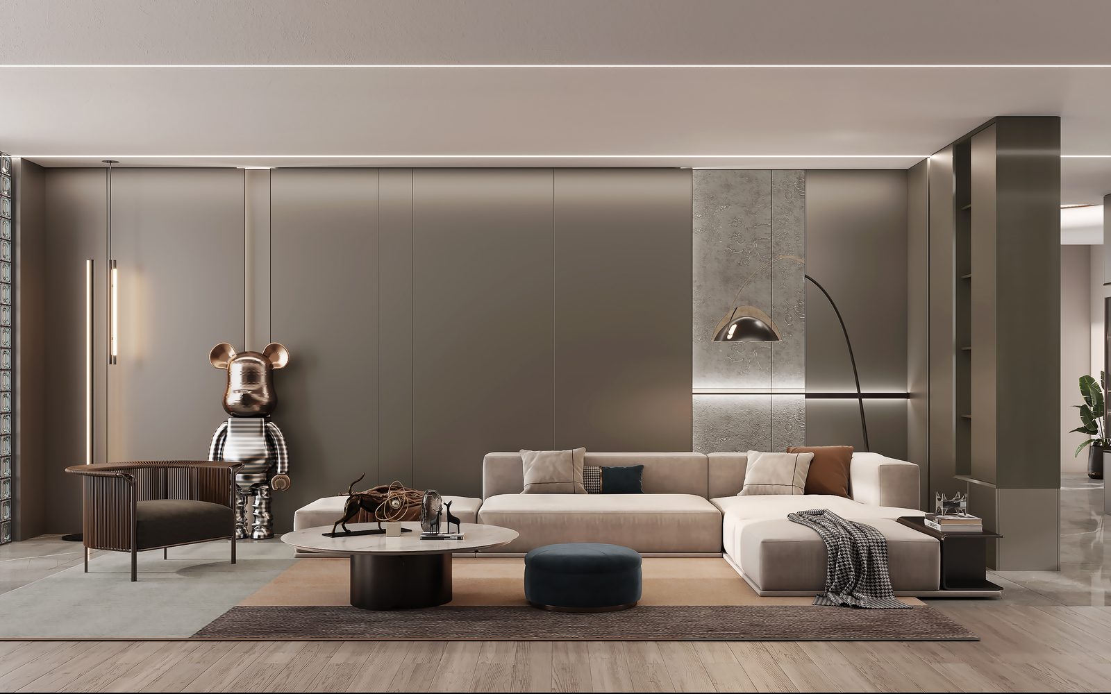 Panelled living room