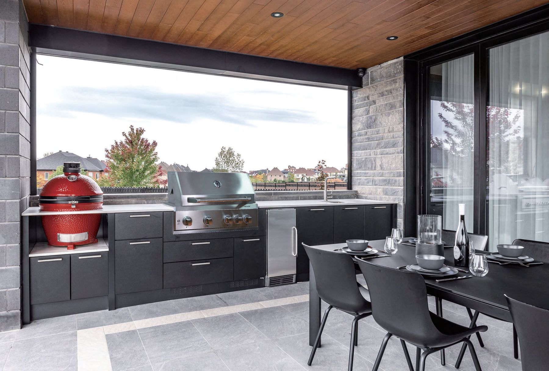 Covered patio dining